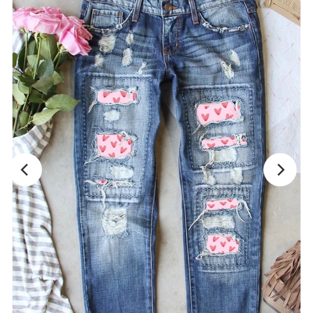 Heart distressed Jeans